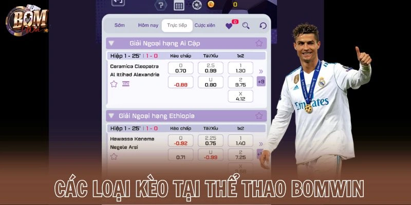 Các loại kèo tại thể thao Bomwin