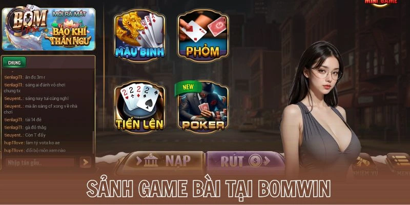 Sảnh game bài tại Bomwin